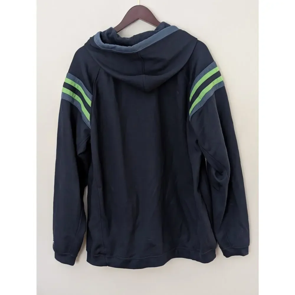 Vintage Reebok NFL Seattle Seahawks Full Zip Hoodie Men’s Large - Blue/Grey - Picture 4 of 10